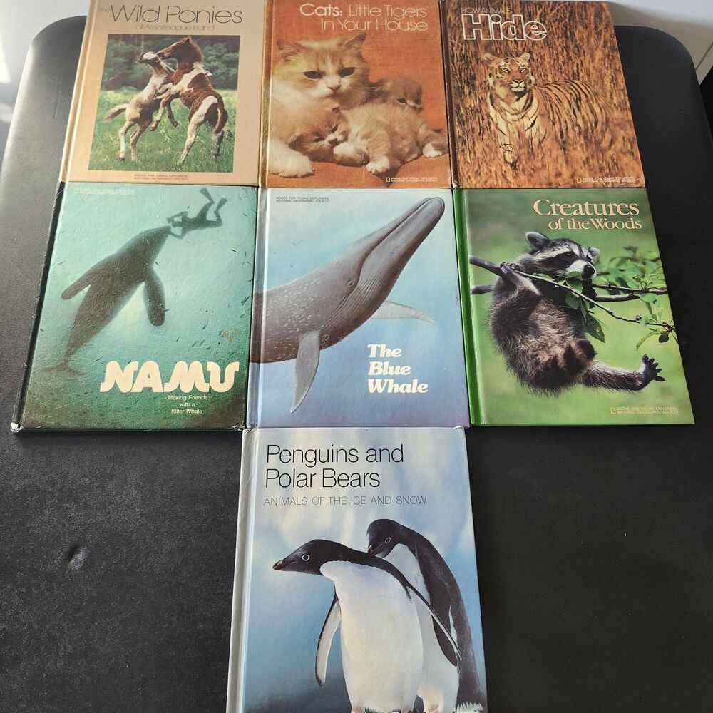 Vintage National Geographic Young Explorers Animal Books Lot of 7 1970s 1980s HC